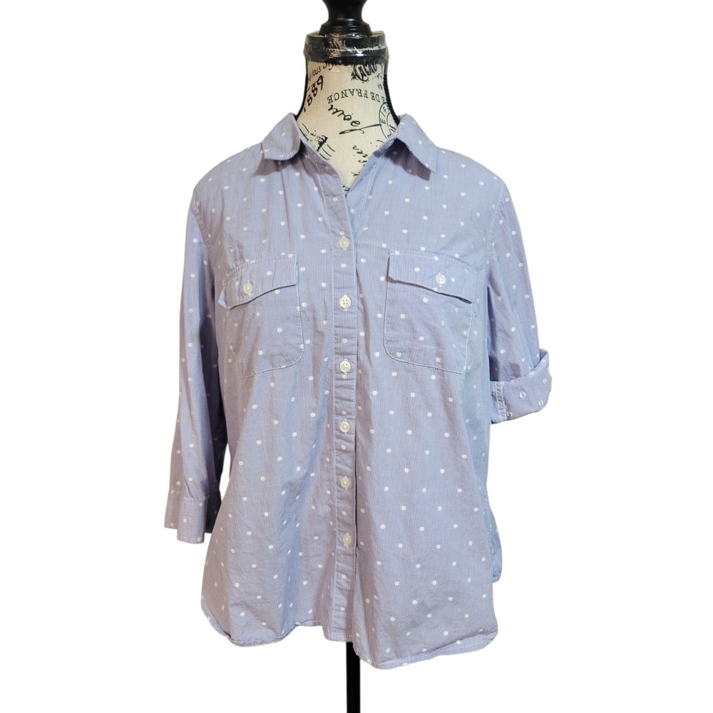 Croft and Barrow  PL women's‎  roll tab sleeves button down top